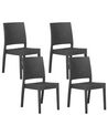Lot de 4 chaises de jardin gris foncé FOSSANO_744641