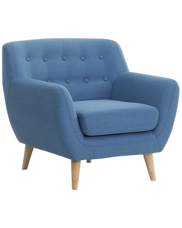 Fauteuil en tissu - fauteuil tapissé bleu MOTALA