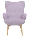 Sessel Samtstoff violett mit Hocker VEJLE_712803