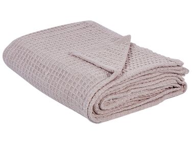 Cotton Bedspread 150 x 200 cm Pink CHAGYL 