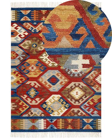 Wool Kilim Area Rug 200 x 300 cm Multicolour JRVESH