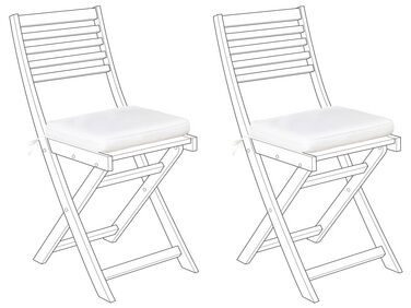 Set of 2 Outdoor Seat Pad Cushions White FIJI