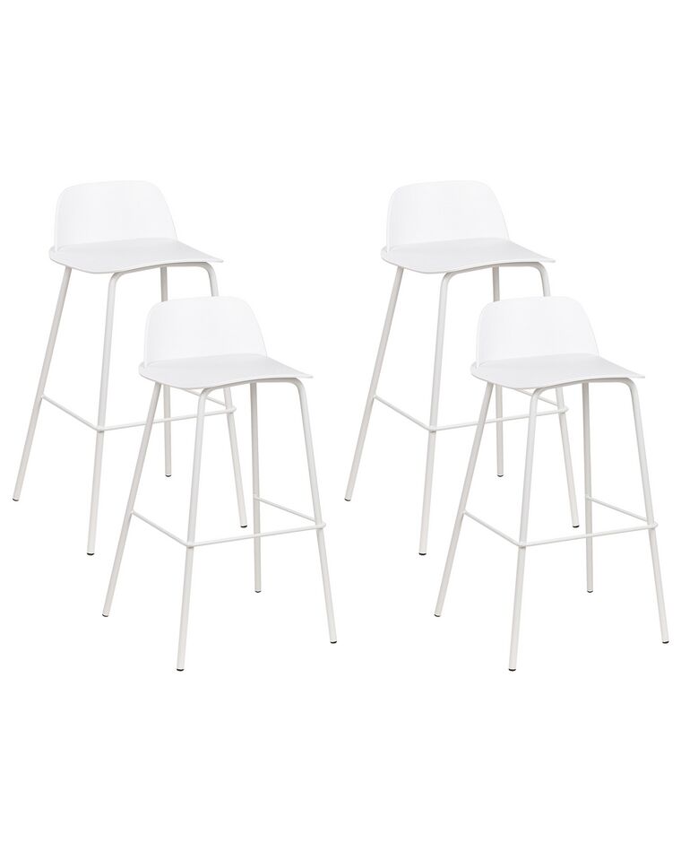 Set of 4 Bar Chairs White MORA_876366