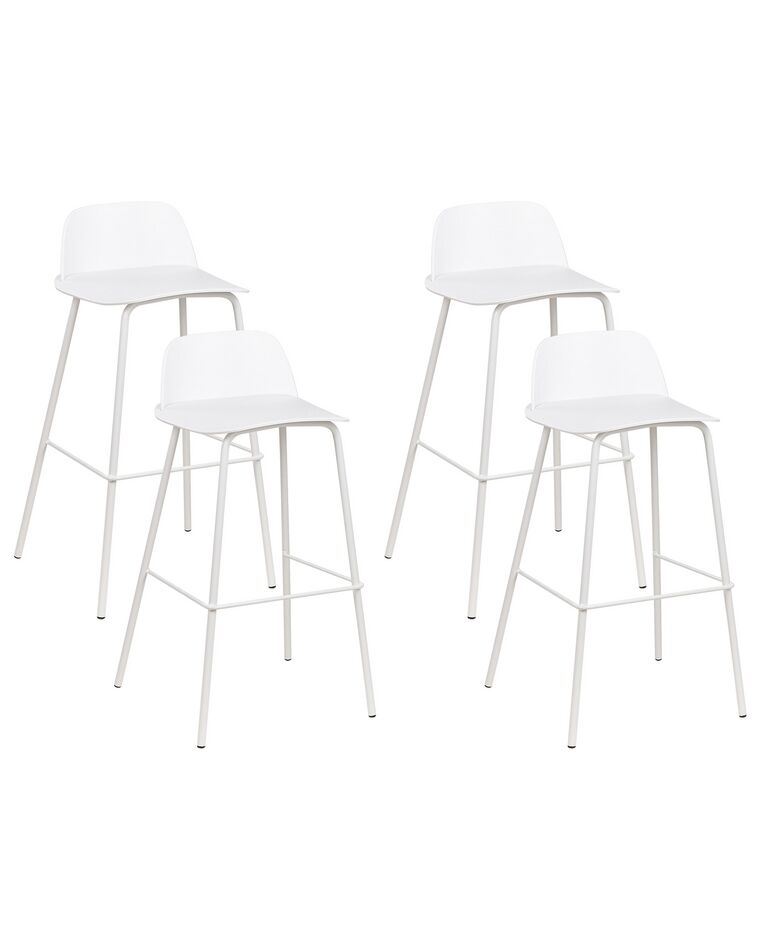 Set of 4 Bar Chairs White MORA Beliani.pl