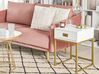 3-Sitzer Sofa Samtstoff rosa mit goldenen Beinen MAURA_790540