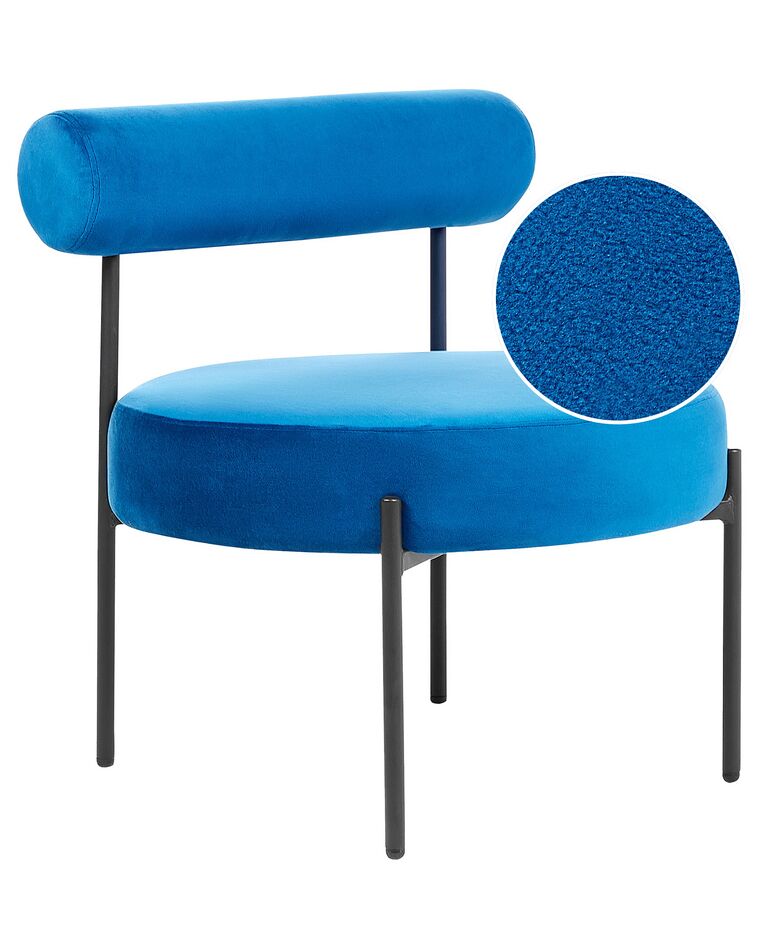 Velvet Accent Chair Navy Blue ALPHA_860911