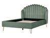 Łóżko welurowe 140 x 200 cm zielone AMBILLOU_902518