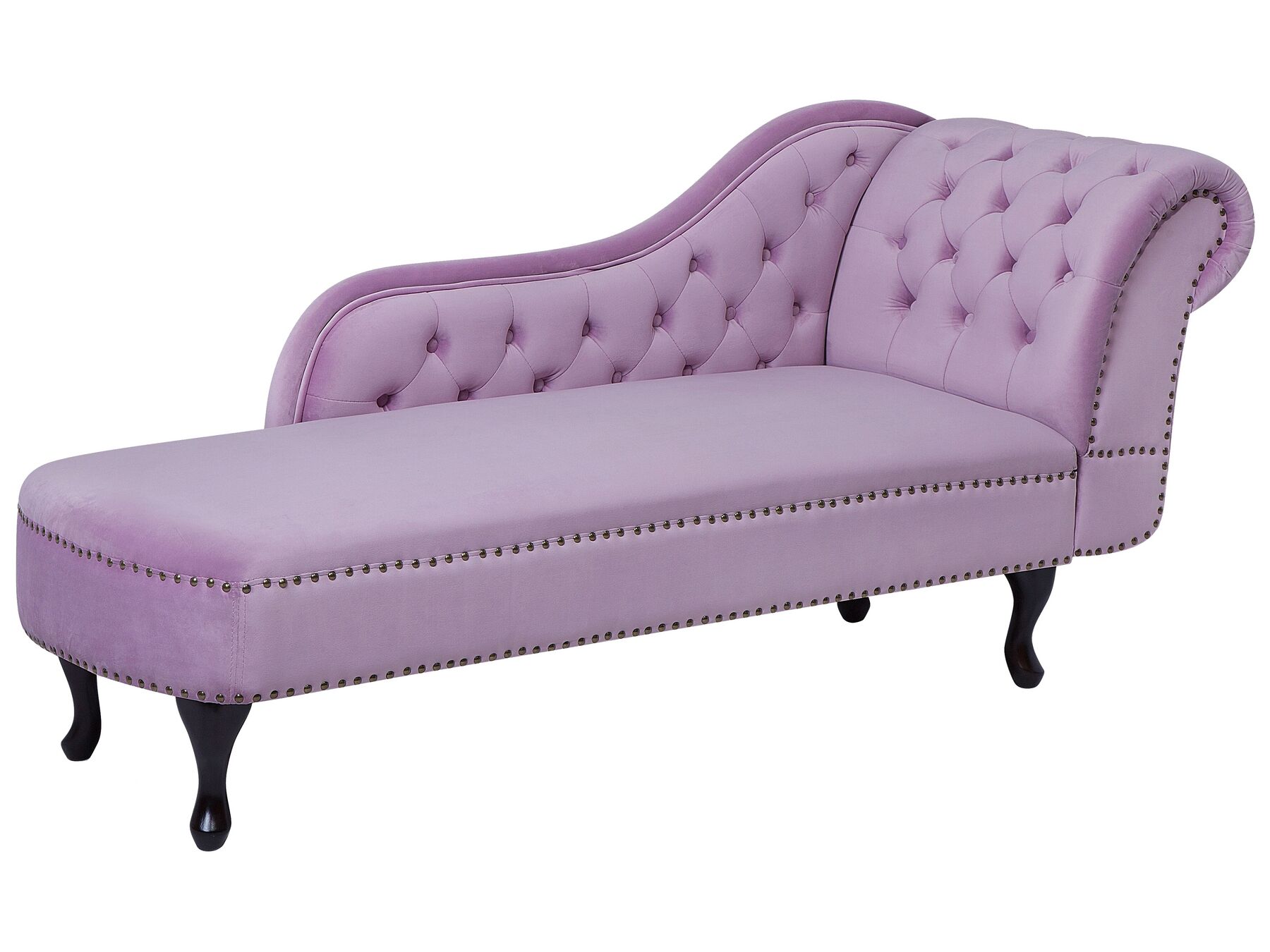 Right Hand Chaise Lounge Velvet Pink NIMES Beliani.ch