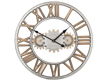 Iron Skeleton Wall Clock ø 46 cm Silver and Gold SEON
