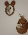 Wandspiegel Rattan natürlich Bärenform ⌀ 20 cm ASHANTI _877864