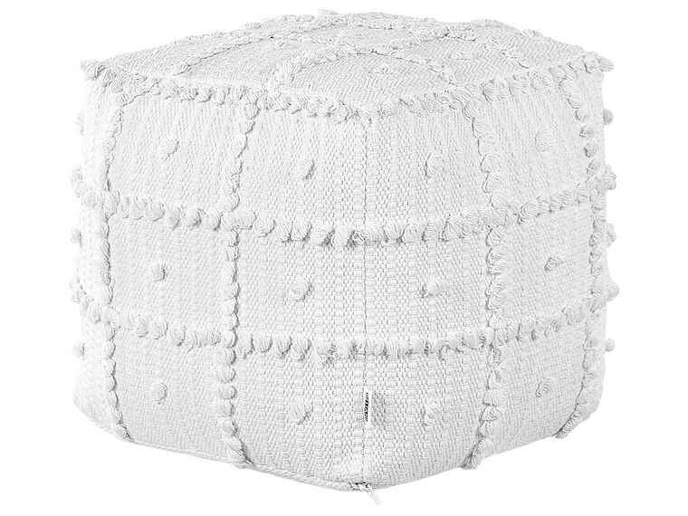 Cotton Pouffe 40 x 40 x 40 cm White HARNAI_841513