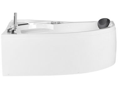 Whirlpool-Badewanne weiss Eckmodell mit LED 150 x 100 cm rechts NEIVA