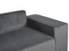 Left Hand Jumbo Cord Corner Sofa Bed with Storage Dark Grey LUSPA_898716
