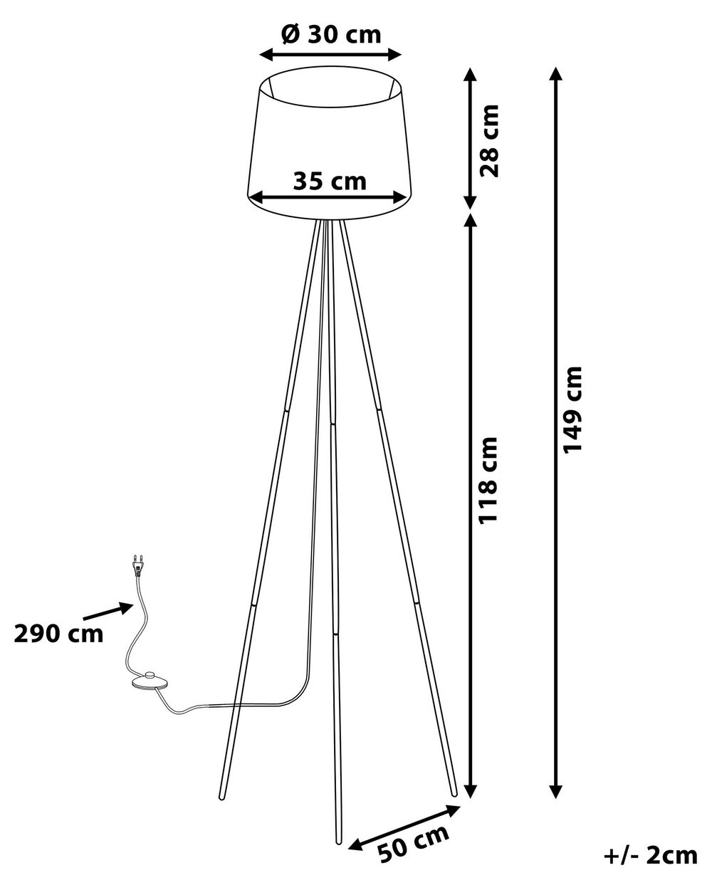 Lampada da pavimento in metallo con paraluce in tessuto nero SAMBRA 