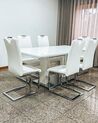  Set of 2 Faux Leather Dining Chairs Off-White PICKNES_822842