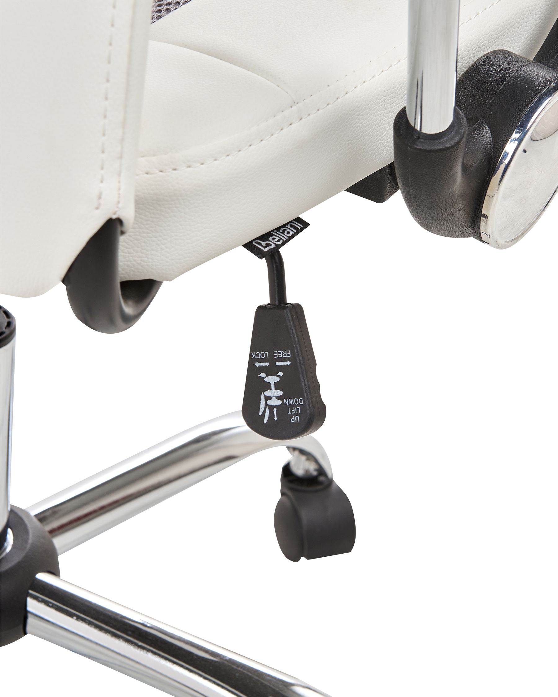 Faux Leather Office Chair White with Grey PIONEER Beliani.co.uk