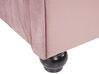 Cama con somier de terciopelo rosa/negro 140 x 200 cm AVALLON_743667