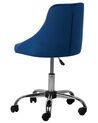 Krzesło biurowe regulowane welurowe niebieskie PARRISH_732423