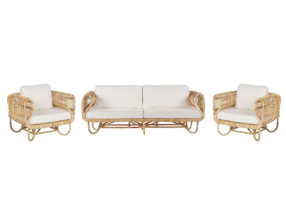 4 Seater Rattan Sofa Set Beige Dolcedo Beliani De