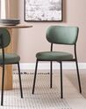 Set of 2 Fabric Dining Chairs Green CASEY_884560