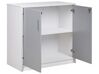 Petite armoire à 2 portes gris et blanc 80 cm ZEHNA_885450