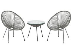 Kalustesetti harmaa pöytä ja 2 tuolia ACAPULCO II Kalustesetti harmaa pöytä ja 2 tuolia ACAPULCO II