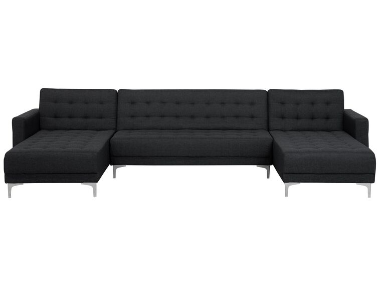 5 Seater U-shaped Modular Fabric Sofa Graphite Grey ABERDEEN_714958