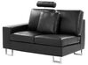 Canapé angle à droite en cuir noir 6 places avec LED STOCKOLM_756057