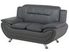 Faux Leather Living Room Set Grey LEIRA_796945