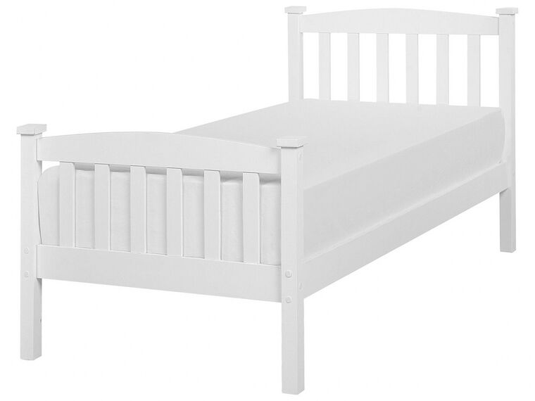 Wooden EU Single Size Bed White GIVERNY_751174