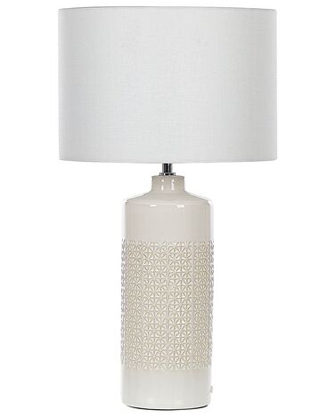 Lámpara de mesa de cerámica blanca 58 cm ANSEBA