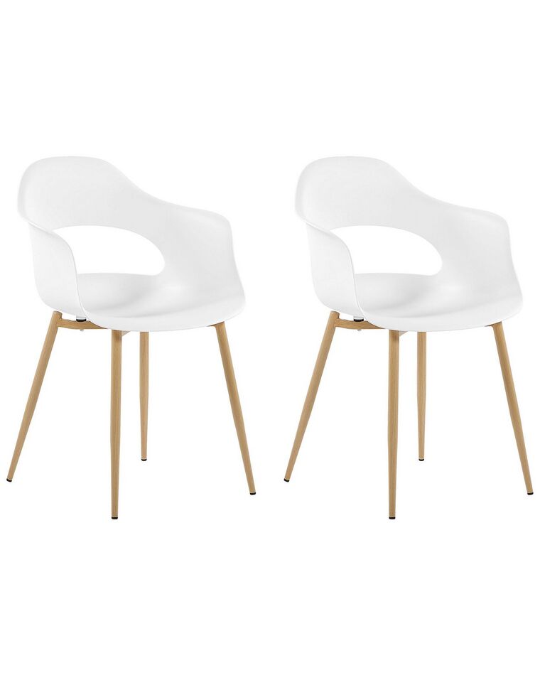 Set de 2 chaises de salle à manger blanches UTICA | Beliani.fr