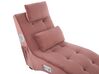 Chaise longue de terciopelo rosa pastel/negro/plateado con altavoz Bluetooth SIMORRE_823101