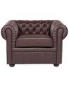 Leather Armchair Brown CHESTERFIELD_538219