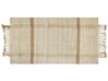 Teppich Jute sandbeige 80 x 150 cm geometrisches Muster Kurzflor YELMEZ_850120