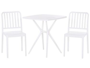 Set de jardin avec table et 2 chaises blanc SERSALE