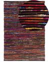 Teppich Baumwolle bunt-schwarz 160 x 230 cm abstraktes Muster Kurzflor BARTIN_487109