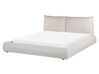 Bed corduroy beige 160 x 200 cm VINAY_879944