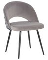 Conjunto de 2 sillas de comedor de terciopelo gris claro/negro VIVIAN_774215