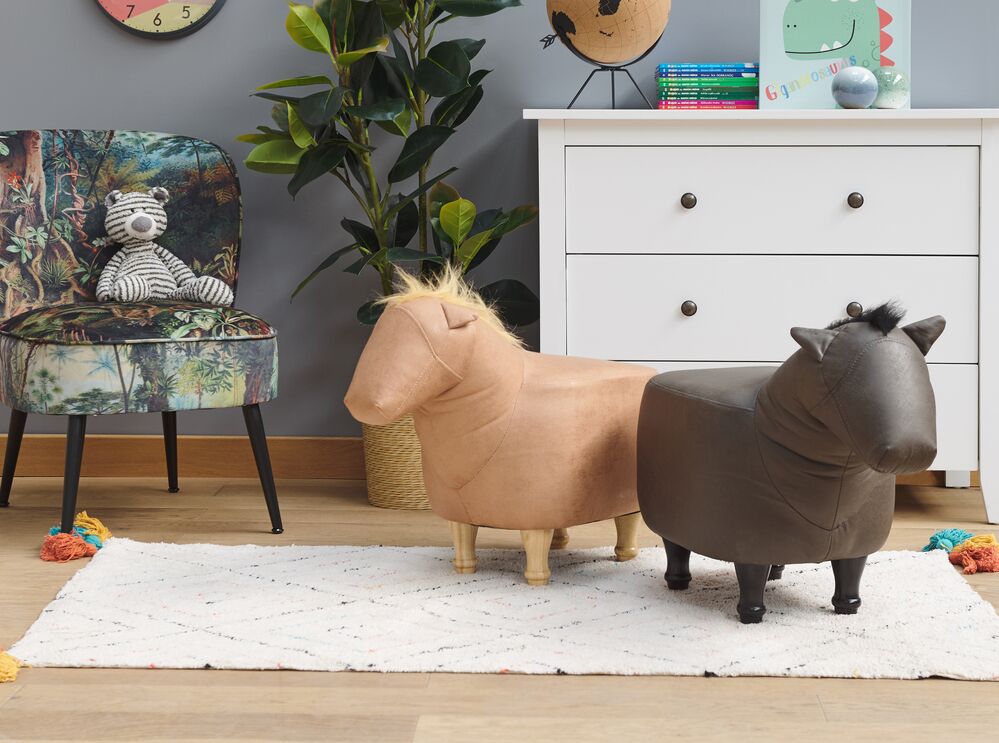 Leather store animal stool