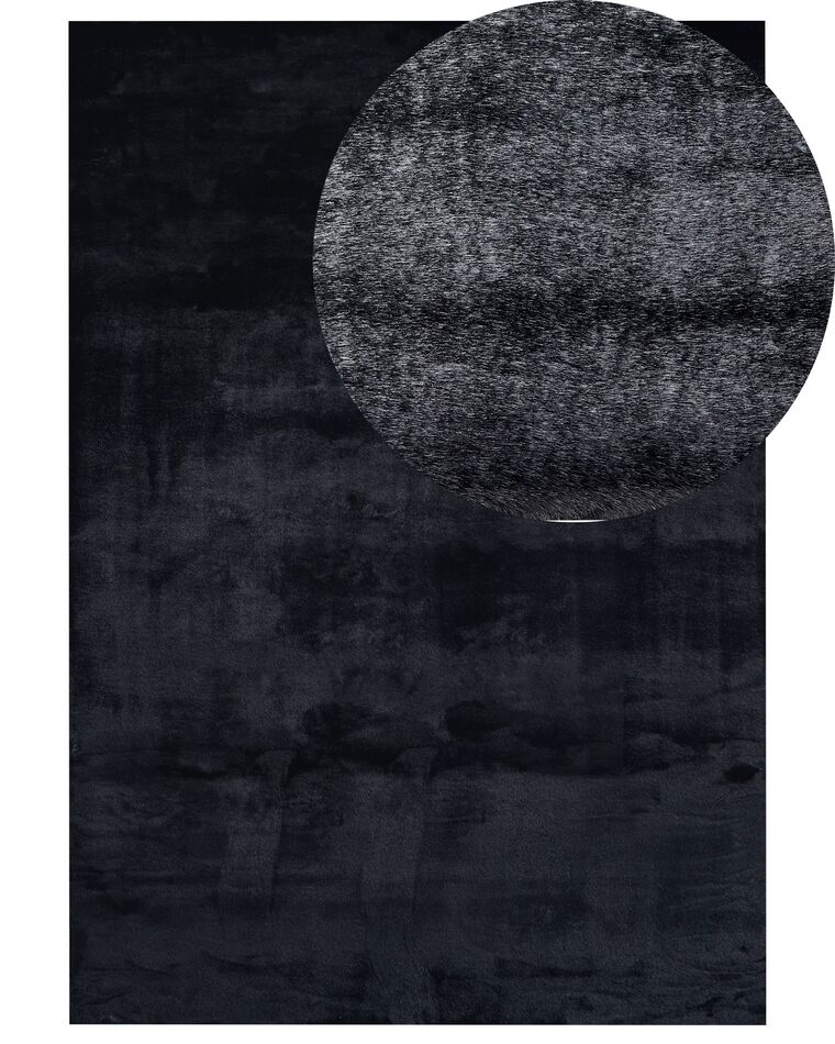 Kunstfellteppich Kaninchen schwarz 160 x 230 cm MIRPUR_858804