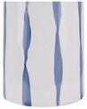 Blumenvase Steinzeug weiß / blau 22 cm Alterungseffekt ASSUS_810613