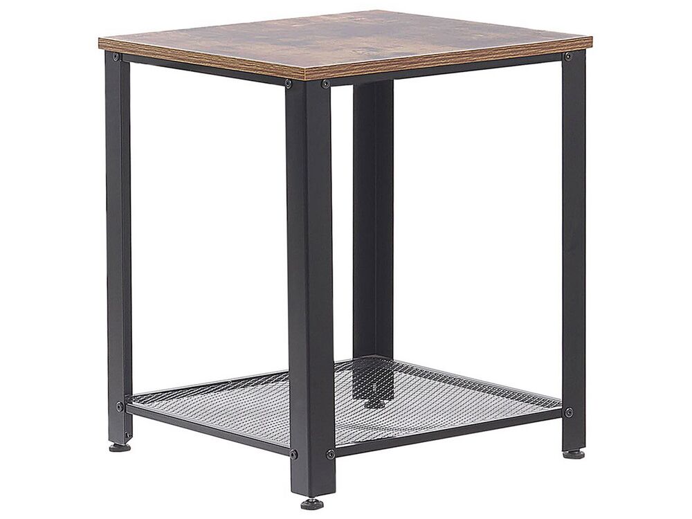 Side Table Dark Wood And Black Aston, Dark Wood And Metal Side Table