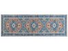Vloerkleed polyester blauw/oranje 80 x 240 cm RITAPURAM_831638