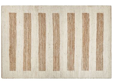 Teppich Baumwolle / Jute beige 200 x 300 cm geometrisches Muster Kurzflor ZIARAT
