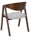 Conjunto de 2 cadeiras em madeira escura e assento cinzento YUBA_837222