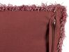 Set med 2 sammetskuddar med fransar och blommigt mönster 45 x 45 cm svart och rosa MORUS_838754