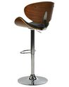 Chaise de bar en bois foncé et cuir PU noir ROTTERDAM_732771