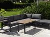 Lounge Set Kunstholz schwarz 5-Sitzer Auflagen grau MESSINA_811100