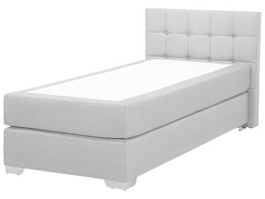 Fabric EU Single Size Divan Bed Light Grey ADMIRAL